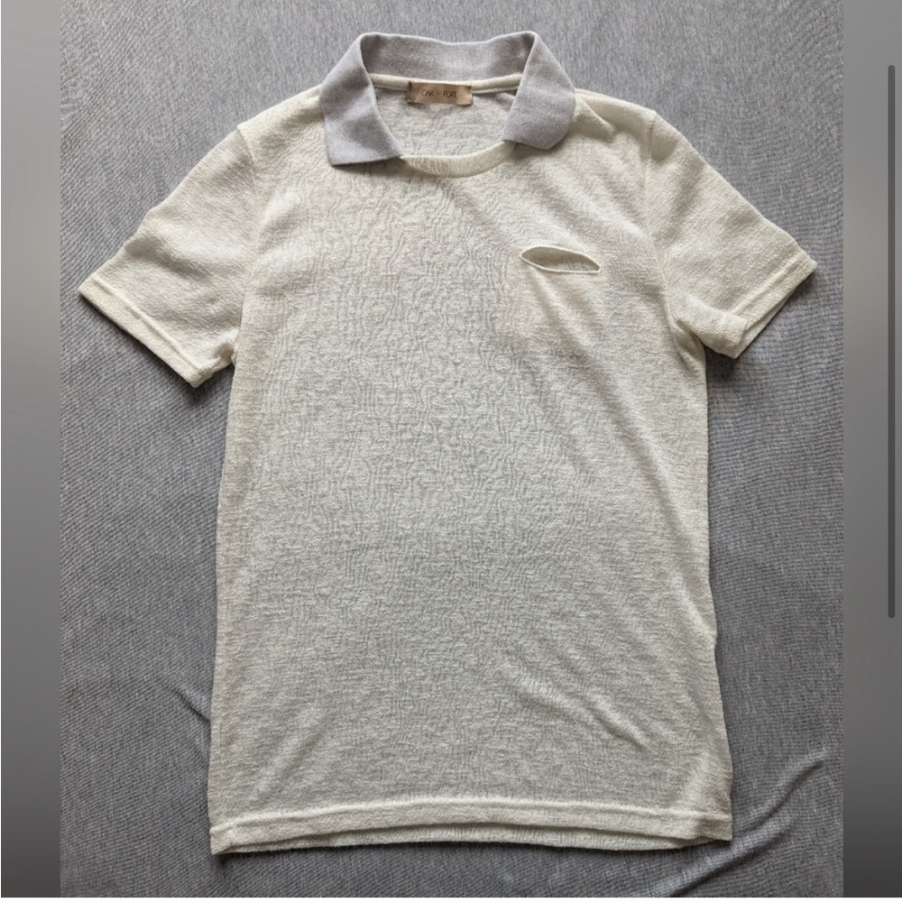 OAK + FORT Collared Textured Tee-Contrast Collar-Grey/Cream
Sz XS EUC๐โ - Picture 5 of 10